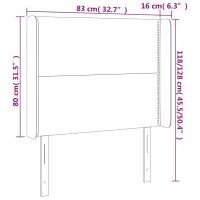 vidaXL Kopfteil mit Ohren Dunkelblau 83x16x118/128 cm Samt