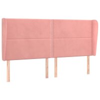 vidaXL Kopfteil mit Ohren Rosa 163x23x118/128 cm Samt