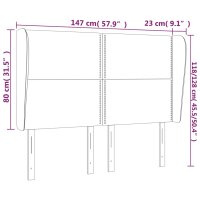 vidaXL Kopfteil mit Ohren Rosa 147x23x118/128 cm Samt