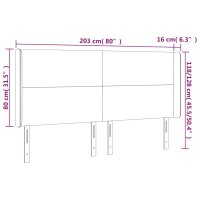 vidaXL Kopfteil mit Ohren Dunkelblau 203x16x118/128 cm Samt