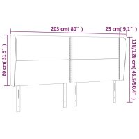 vidaXL Kopfteil mit Ohren Grau 203x23x118/128 cm Kunstleder