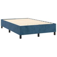 WOWONA Boxspringbett mit Matratze Dunkelblau 120x200 cm Samt