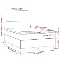 WOWONA Boxspringbett mit Matratze Dunkelblau 120x200 cm Samt