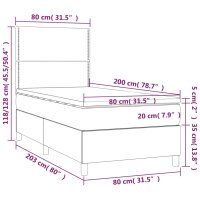 vidaXL Boxspringbett mit Matratze Schwarz 80x200 cm Samt