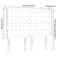 vidaXL Kopfteil mit Ohren Taupe 147x16x118/128 cm Stoff