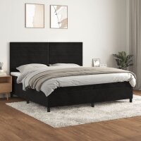 vidaXL Boxspringbett mit Matratze Schwarz 200x200 cm Samt