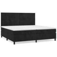 vidaXL Boxspringbett mit Matratze Schwarz 200x200 cm Samt