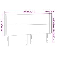 vidaXL Kopfteil mit Ohren Dunkelblau 183x16x118/128 cm Samt