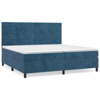 vidaXL Boxspringbett mit Matratze Dunkelblau 200x200 cm Samt