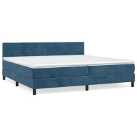 vidaXL Boxspringbett mit Matratze Dunkelblau 200x200 cm Samt