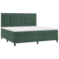 vidaXL Boxspringbett mit Matratze Dunkelgr&uuml;n 200x200 cm Samt