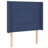 vidaXL Kopfteil mit Ohren Blau 83x16x118/128 cm Stoff