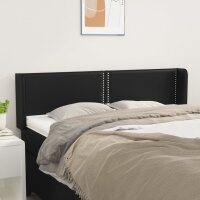 vidaXL Kopfteil mit Ohren Schwarz 147x16x78/88 cm Kunstleder