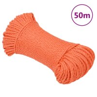 vidaXL Arbeitsseil Orange 8 mm 50 m Polypropylen