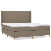 vidaXL Boxspringbett mit Matratze Taupe 180x200 cm Stoff