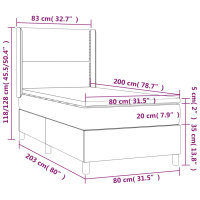 vidaXL Boxspringbett mit Matratze Creme 80x200 cm Stoff