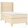 vidaXL Boxspringbett mit Matratze Creme 80x200 cm Stoff