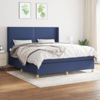 vidaXL Boxspringbett mit Matratze Blau 160x200 cm Stoff