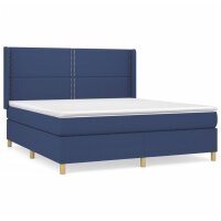 vidaXL Boxspringbett mit Matratze Blau 160x200 cm Stoff