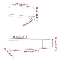 vidaXL 3-tlg. TV-Schrank-Set Wei&szlig; Holzwerkstoff