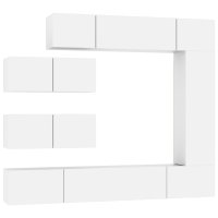 vidaXL 7-tlg. TV-Schrank-Set Weiß Holzwerkstoff