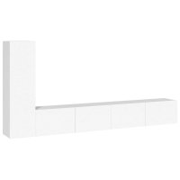 vidaXL 3-tlg. TV-Schrank-Set Weiß Holzwerkstoff