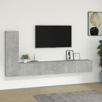 vidaXL 3-tlg. TV-Schrank-Set Betongrau Holzwerkstoff