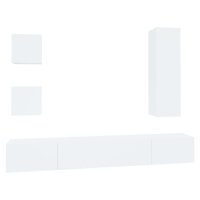 vidaXL 5-tlg. TV-Schrank-Set Weiß Holzwerkstoff
