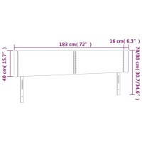 vidaXL Kopfteil mit Ohren Dunkelblau 183x16x78/88 cm Samt