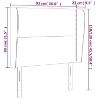 vidaXL Kopfteil mit Ohren Dunkelblau 93x23x118/128 cm Samt