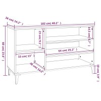 vidaXL Schuhregal Hochglanz-Wei&szlig; 102x36x60 cm Holzwerkstoff