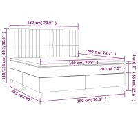 vidaXL Boxspringbett mit Matratze Dunkelblau 180x200 cm Samt