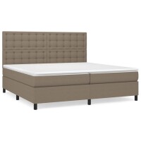 vidaXL Boxspringbett mit Matratze Taupe 200x200 cm Stoff