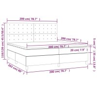 vidaXL Boxspringbett mit Matratze Dunkelgrau 200x200 cm Stoff