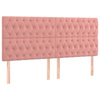 vidaXL Boxspringbett mit Matratze Rosa 200x200 cm Samt