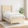 WOWONA Boxspringbett mit Matratze Creme 100x200 cm Stoff