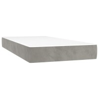 vidaXL Boxspringbett mit Matratze Hellgrau 100x200 cm Samt