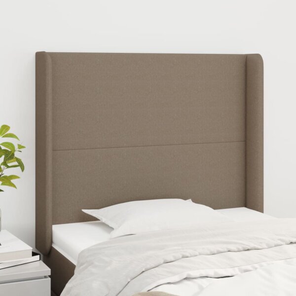 vidaXL Kopfteil mit Ohren Taupe 83x16x118/128 cm Stoff