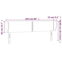 vidaXL Kopfteil mit Ohren Dunkelgr&uuml;n 203x23x78/88 cm Samt