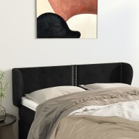 vidaXL Kopfteil mit Ohren Schwarz 147x23x78/88 cm Samt