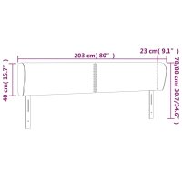 vidaXL Kopfteil mit Ohren Dunkelbraun 203x23x78/88 cm Stoff