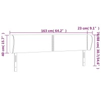 vidaXL Kopfteil mit Ohren Dunkelgrau 163x23x78/88 cm Samt