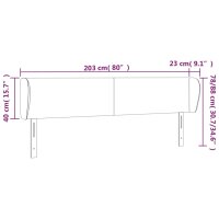 vidaXL Kopfteil mit Ohren Dunkelbraun 203x23x78/88 cm Stoff