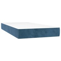 vidaXL Boxspringbett mit Matratze Dunkelblau 90x200 cm Samt