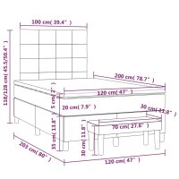 vidaXL Boxspringbett mit Matratze Dunkelblau 120x200 cm Samt