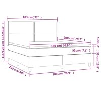 vidaXL Boxspringbett mit Matratze Dunkelblau 180x200 cm Samt