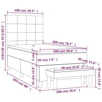 vidaXL Boxspringbett mit Matratze Dunkelblau 100x200 cm Samt