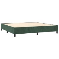 vidaXL Boxspringbett mit Matratze Dunkelgr&uuml;n 200x200 cm Samt