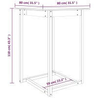 vidaXL Bartisch Honigbraun 80x80x110 cm Massivholz Kiefer