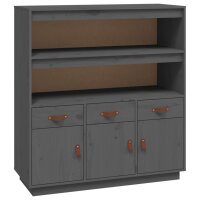 vidaXL Highboard Grau 100x40x108,5 cm Massivholz Kiefer